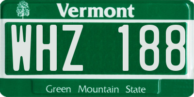 VT license plate WHZ188