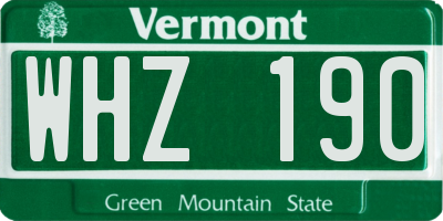 VT license plate WHZ190