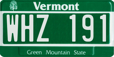 VT license plate WHZ191