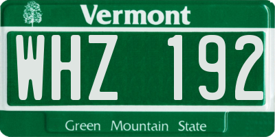 VT license plate WHZ192