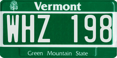 VT license plate WHZ198