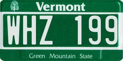VT license plate WHZ199