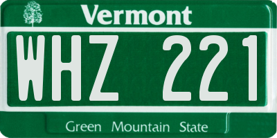 VT license plate WHZ221