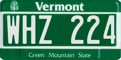 VT license plate WHZ224