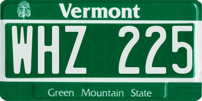 VT license plate WHZ225