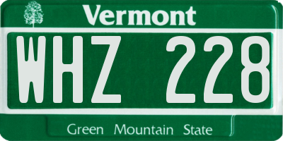 VT license plate WHZ228