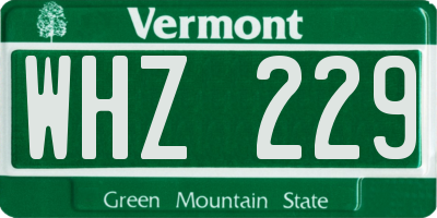 VT license plate WHZ229