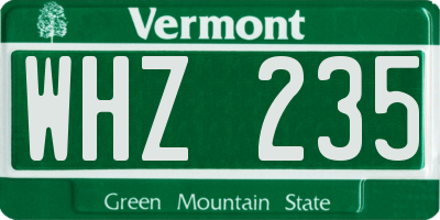 VT license plate WHZ235