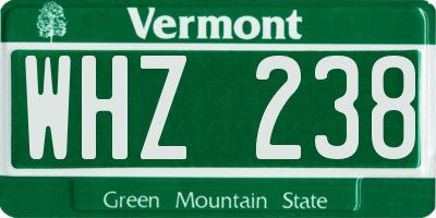 VT license plate WHZ238