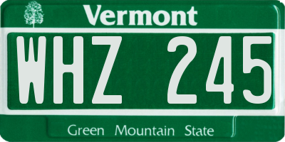 VT license plate WHZ245