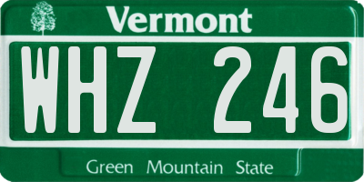 VT license plate WHZ246