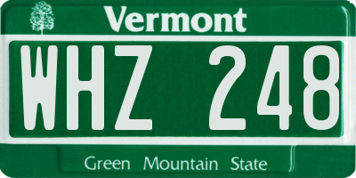 VT license plate WHZ248