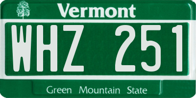 VT license plate WHZ251