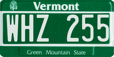 VT license plate WHZ255