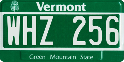 VT license plate WHZ256
