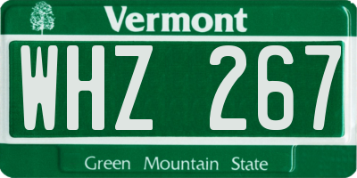 VT license plate WHZ267