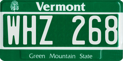 VT license plate WHZ268