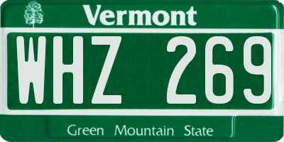 VT license plate WHZ269