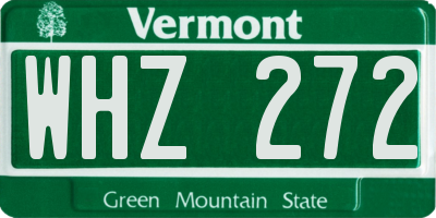 VT license plate WHZ272