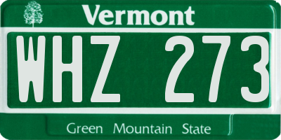VT license plate WHZ273