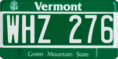 VT license plate WHZ276