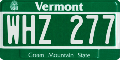 VT license plate WHZ277