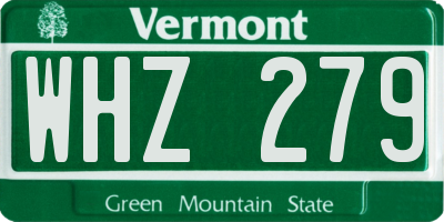 VT license plate WHZ279