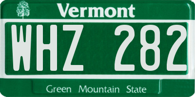 VT license plate WHZ282