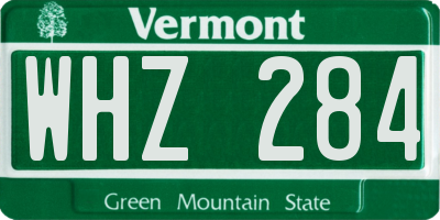 VT license plate WHZ284