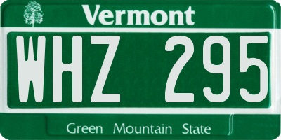 VT license plate WHZ295