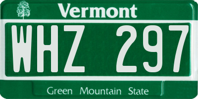 VT license plate WHZ297