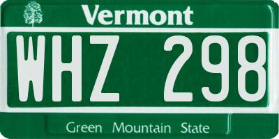 VT license plate WHZ298