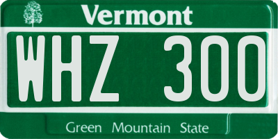 VT license plate WHZ300