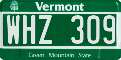 VT license plate WHZ309
