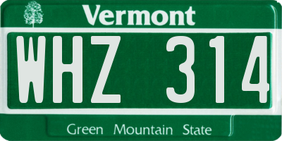 VT license plate WHZ314