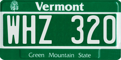 VT license plate WHZ320