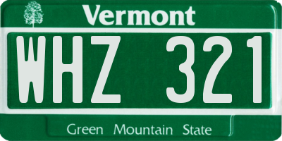 VT license plate WHZ321