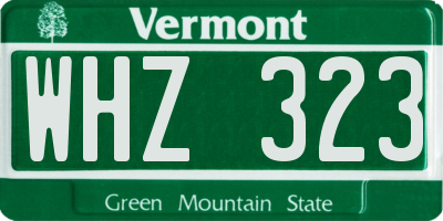 VT license plate WHZ323