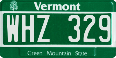 VT license plate WHZ329