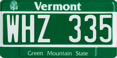 VT license plate WHZ335