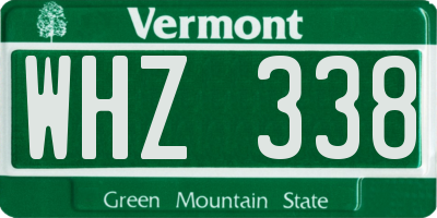 VT license plate WHZ338