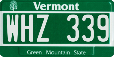 VT license plate WHZ339