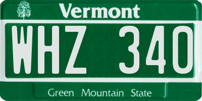 VT license plate WHZ340