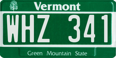 VT license plate WHZ341