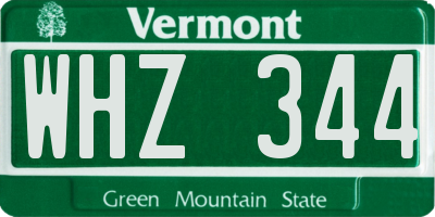 VT license plate WHZ344