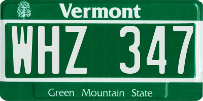 VT license plate WHZ347