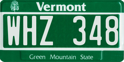 VT license plate WHZ348