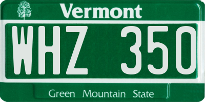 VT license plate WHZ350