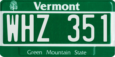 VT license plate WHZ351