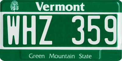 VT license plate WHZ359